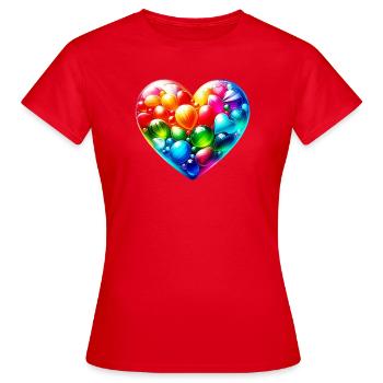 Colorful Heart - Women's T-Shirt - red - Front - AI Model Female 172 dark (172cm)