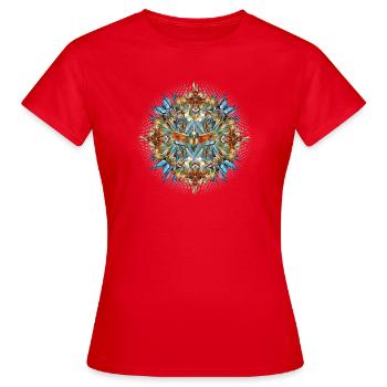 Kunstvolles Amulett aus Insekten in floraler Form - Frauen T-Shirt - Rot - Vorne - AI Model Female 172 dark (172cm)