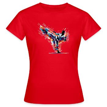 Karate Explosion - Frauen T-Shirt - Rot - Vorne - AI Model Female 172 dark (172cm)