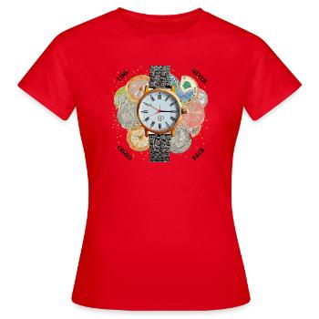 Le temps ne revient jamais. - T-shirt Femme - rouge - Devant - AI Model Female 172 dark (172cm)