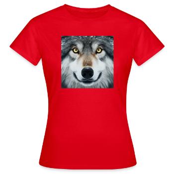 Der Blick des Wolfes - Frauen T-Shirt - Rot - Vorne - AI Model Female 172 dark (172cm)