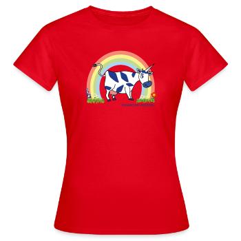 LICORNE BAVAROISE - Arc-en-ciel - T-shirt Femme - rouge - Devant - AI Model Female 172 dark (172cm)