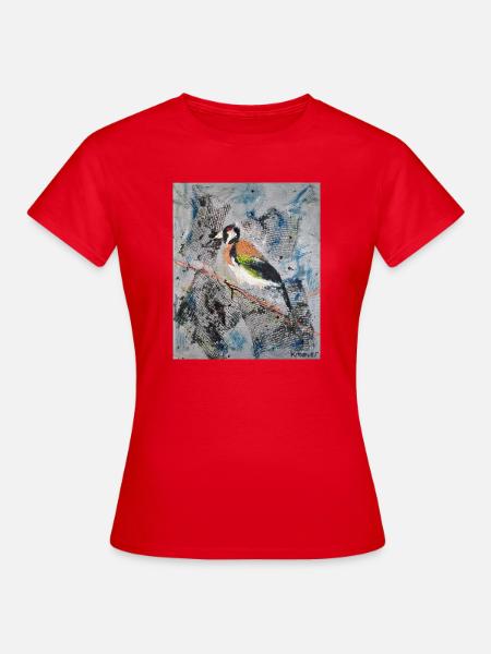 Peinture acrylique avec Stiglitz sur branche d’arbre - T-shirt Femme - rouge