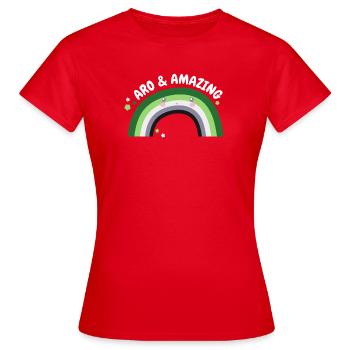 Aromantic and amazing - Women's T-Shirt - red - Front - AI Model Female 172 dark (172cm)