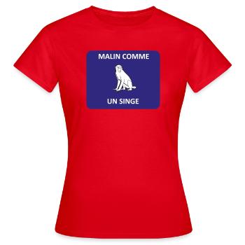 Clever wie ein Affe - Frauen T-Shirt - Rot - Vorne - AI Model Female 172 dark (172cm)