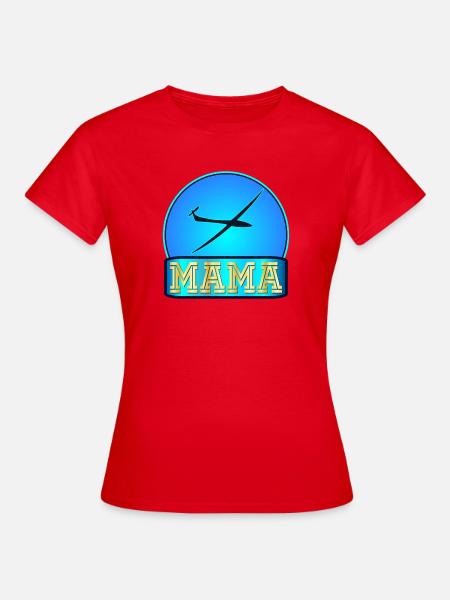 Segelfliegerin Pilotin MAMA - Frauen T-Shirt - Rot