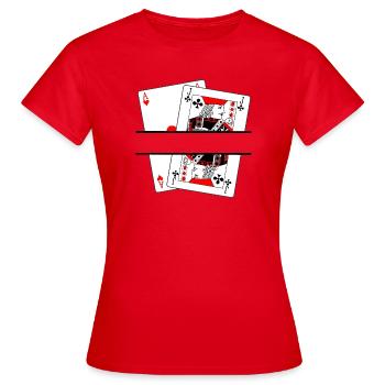 Blackjack-Banner - Frauen T-Shirt - Rot - Vorne - AI Model Female 172 dark (172cm)