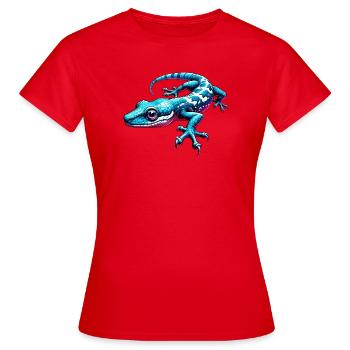 Gecko - Frauen T-Shirt - Rot - Vorne - AI Model Female 172 dark (172cm)