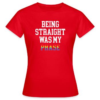 Mois de la fierté LGBT - Être hétéro était ma phase - T-shirt Femme - rouge - Devant - AI Model Female 172 dark (172cm)