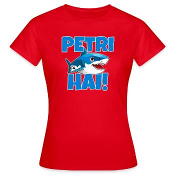 Petri Hai, Petri Heil Pêcheur Glück - T-shirt Femme - rouge - Devant - AI Model Female 172 dark (172cm)
