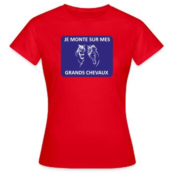 Steigen Sie auf sein hohes Ross - Frauen T-Shirt - Rot - Vorne - AI Model Female 172 dark (172cm)