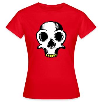 Skull (dreifarbig) - Frauen T-Shirt - Rot - Vorne - AI Model Female 172 dark (172cm)