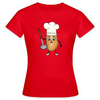 Pomme de terre Cuisiniers Cuisiniers Cuisinier Louche à soupe - T-shirt Femme - rouge - Devant - AI Model Female 172 dark (172cm)