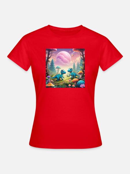Dinosaurier - Frauen T-Shirt - Rot