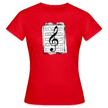 Musical Note Music - Women's T-Shirt - red - Front - AI Model Female 172 dark (172cm)