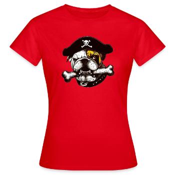 Chien Pirate Bouledogue - T-shirt Femme - rouge - Devant - AI Model Female 172 dark (172cm)