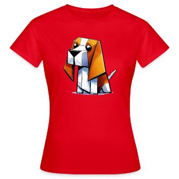 Beagle Hund - Frauen T-Shirt - Rot - Vorne - AI Model Female 172 dark (172cm)