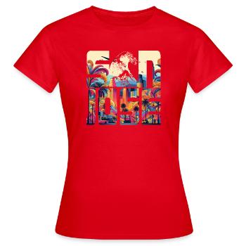 SAN JOSE - Frauen T-Shirt - Rot - Vorne - AI Model Female 172 dark (172cm)