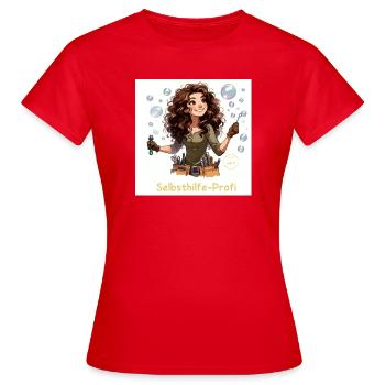 Selbsthilfe-Profi 1.0 - Frauen T-Shirt - Rot - Vorne - AI Model Female 172 dark (172cm)