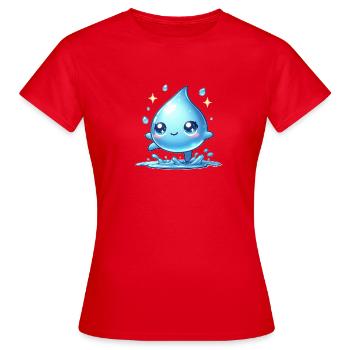 L'eau - T-shirt Femme - rouge - Devant - AI Model Female 172 dark (172cm)