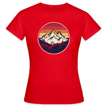 Mountainbike Sunset Crest - Frauen T-Shirt - Rot - Vorne - AI Model Female 172 dark (172cm)