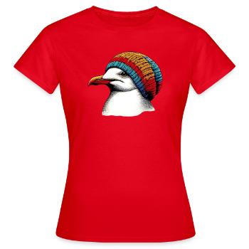 Mouette - T-shirt Femme - rouge - Devant - AI Model Female 172 dark (172cm)