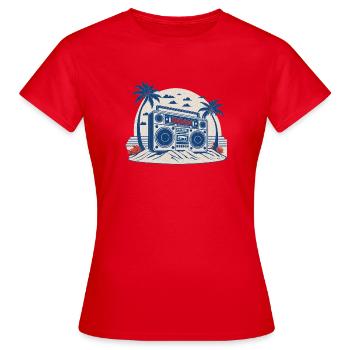 Vintage-Musik-Ghettoblaster - Frauen T-Shirt - Rot - Vorne - AI Model Female 172 dark (172cm)