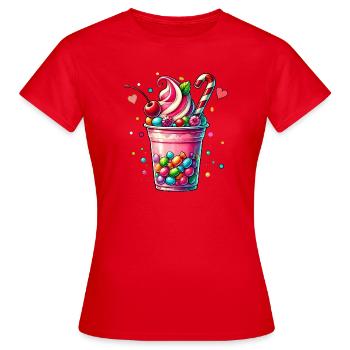 Pleasure for the Senses: Candy Milkshake Mug - Women's T-Shirt - red - Front - AI Model Female 172 dark (172cm)