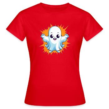 Halloween Gespenst - Frauen T-Shirt - Rot - Vorne - AI Model Female 172 dark (172cm)