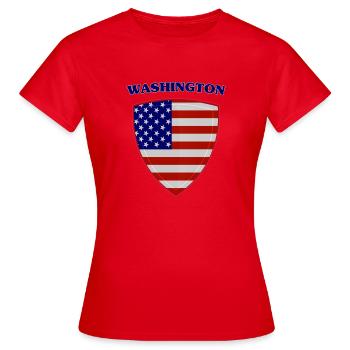 Washington - T-shirt Femme - rouge - Devant - AI Model Female 172 dark (172cm)