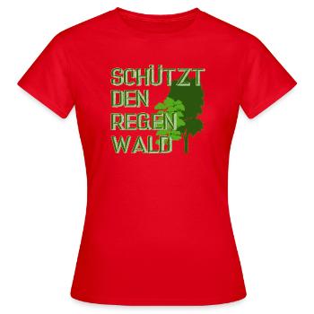 protects the rainforest - Women's T-Shirt - red - Front - AI Model Female 172 dark (172cm)