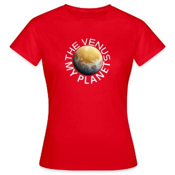 Venusplanet Motiv Design - Frauen T-Shirt - Rot - Vorne - AI Model Female 172 dark (172cm)