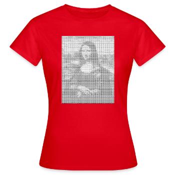 Mona Lisa - La Joconde - ASCII Art - Pixel - T-shirt Femme - rouge - Devant - AI Model Female 172 dark (172cm)