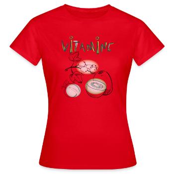 Vitamins, fruit - Women's T-Shirt - red - Front - AI Model Female 172 dark (172cm)