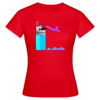 FEUERZEUG SCHWIMMEN TURMSPRINGEN - Frauen T-Shirt - Rot - Vorne - AI Model Female 172 dark (172cm)