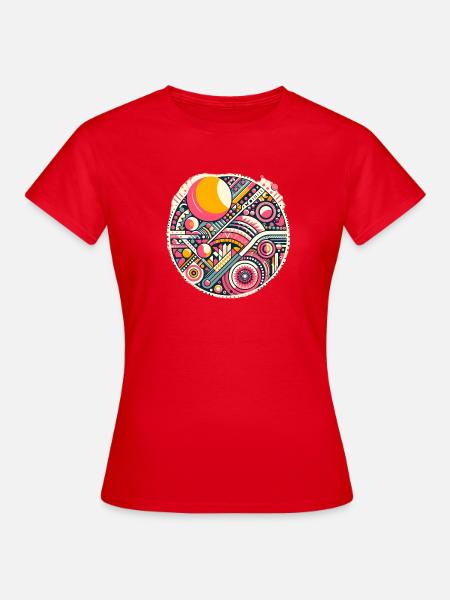 Neon Orbit Blume - Frauen T-Shirt - Rot