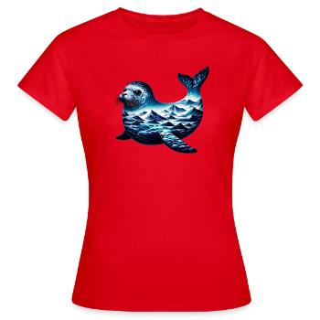 Siegel - Frauen T-Shirt - Rot - Vorne - AI Model Female 172 dark (172cm)