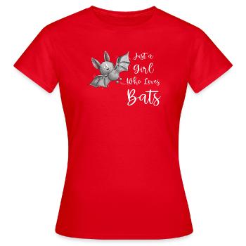 Fluttering Bat Just A Girl Who Love Bats - Women's T-Shirt - red - Front - AI Model Female 172 dark (172cm)