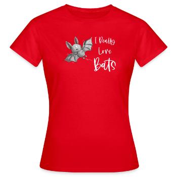 Fluttering Bat I Really Love Bats - Women's T-Shirt - red - Front - AI Model Female 172 dark (172cm)