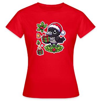 Festif de corbeaux - T-shirt Femme - rouge - Devant - AI Model Female 172 dark (172cm)