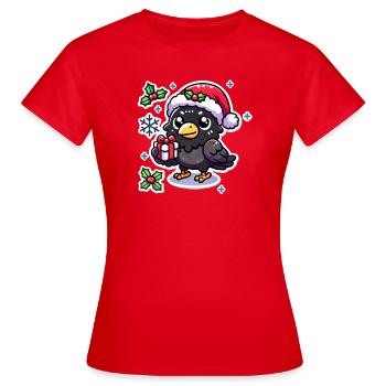 Méfait festif du corbeau - T-shirt Femme - rouge - Devant - AI Model Female 172 dark (172cm)
