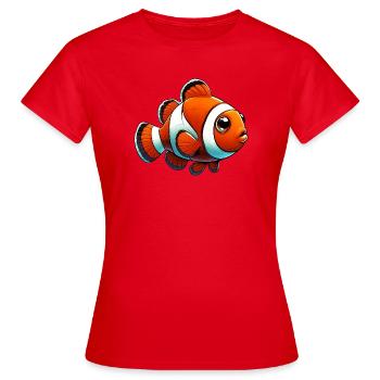 Poisson-clown - T-shirt Femme - rouge - Devant - AI Model Female 172 dark (172cm)