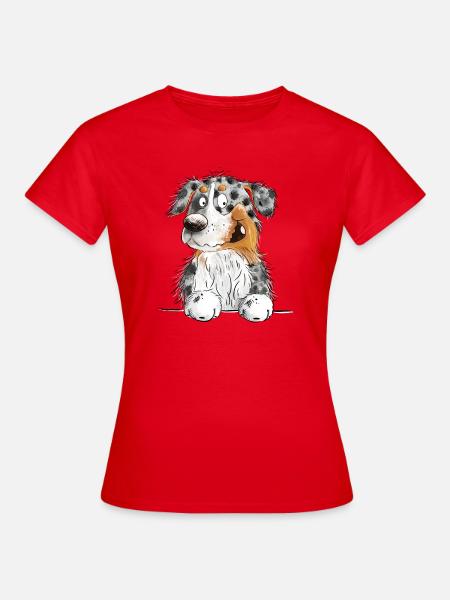 Funny Australian Shepherd Blue Merle - Frauen T-Shirt - Rot