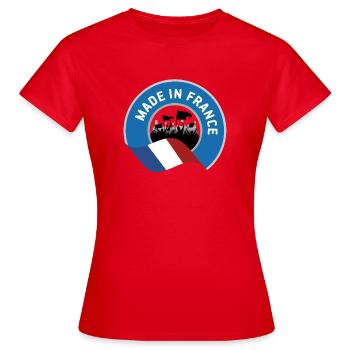 Hergestellt in Frankreich - Frauen T-Shirt - Rot - Vorne - AI Model Female 172 dark (172cm)