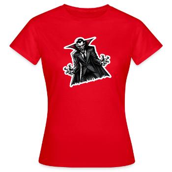 Blutsauger schräg - Frauen T-Shirt - Rot - Vorne - AI Model Female 172 dark (172cm)