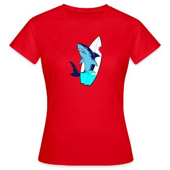 Surfbrett - Frauen T-Shirt - Rot - Vorne - AI Model Female 172 dark (172cm)