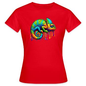 Caméléon - T-shirt Femme - rouge - Devant - AI Model Female 172 dark (172cm)