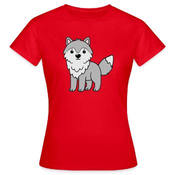 Loup loup - T-shirt Femme - rouge - Devant - AI Model Female 172 dark (172cm)