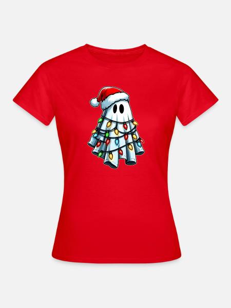 Niedliches Gespenst Halloween Kostüm Weihnachten H - Frauen T-Shirt - Rot
