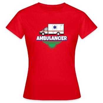 Ambulancier - T-shirt Femme - rouge - Devant - AI Model Female 172 dark (172cm)